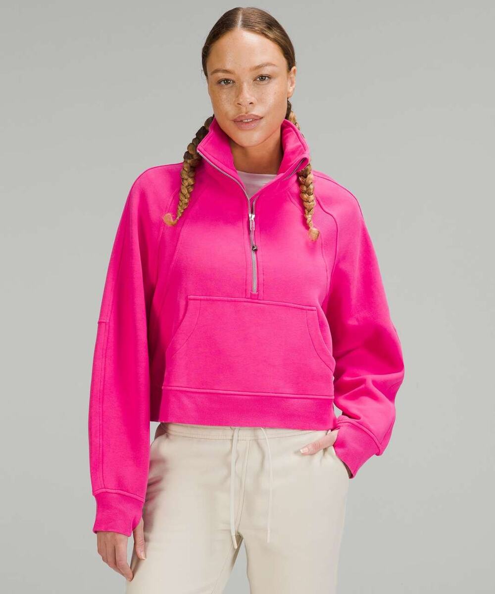 Lululemon Scuba Oversized Funnel Neck Half Zip Hoodie Sonic Pink Size XS/S